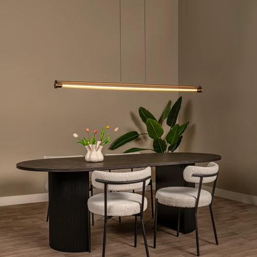 Lucide JANDERIN - Pendant light - LED Dim. - CCT - 2x16,5W 2200K/3300K - Hand Wave Sensor - Champagne Color | Vibes - atmosphere 1